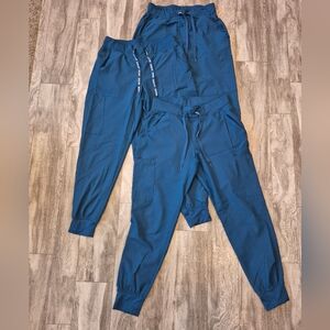 Med Couture Carribean Blue Jogger Scrub Pants Sz Small